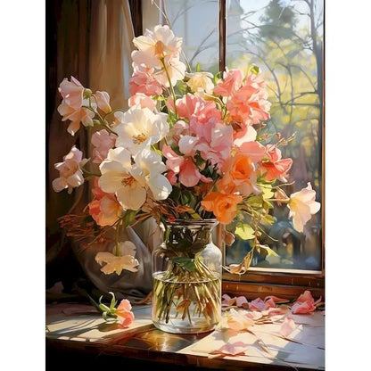 GATYZTORY DIY Crafts Painting By Numbers Flower Kit On Canvas Picture By Numbers Oil Painting For Living Room Wall Art Home Deco