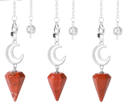 Crystal Crescent Moon Pendulums