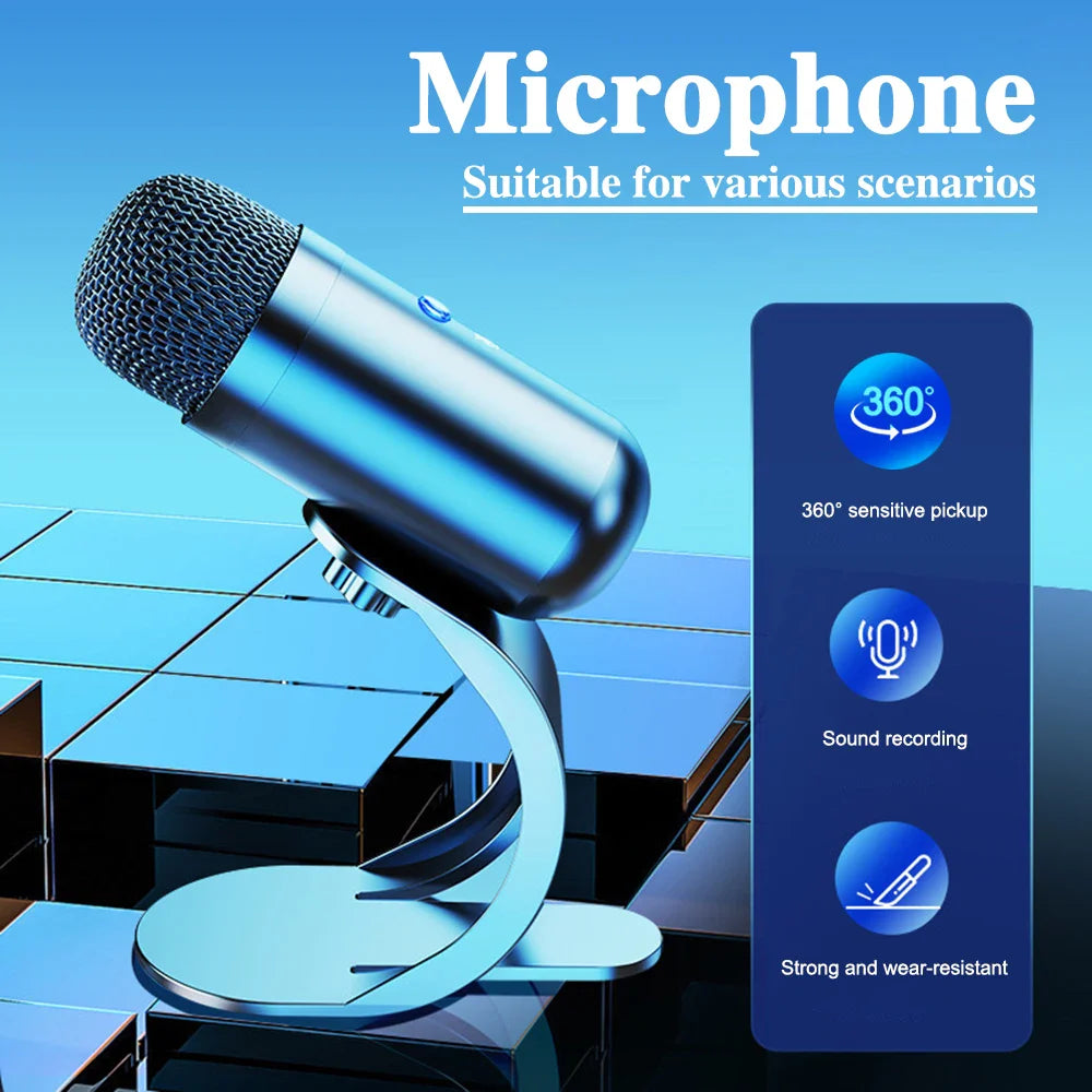 USB Gaming PC Microphone for Streaming Podcasts Desktop Wired Microphone Game Conference Recording Noise Cancelling Microphone