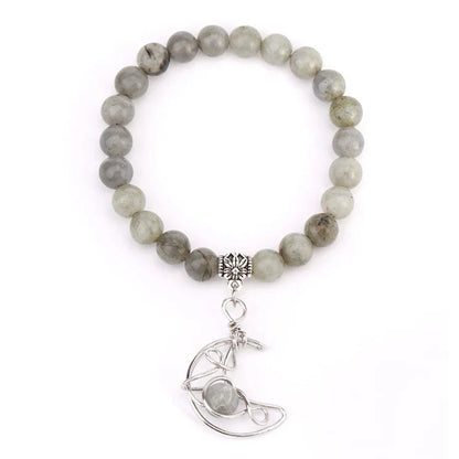 Crescent Moon Stone Bead Bracelets