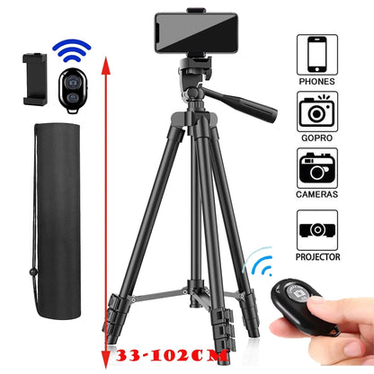 Phone Tripod For Video Recording With Bluetooth Remote