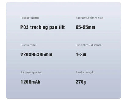 Selfieshow P02 Gimbal 360 Rotation AI Tracking Stabilizer