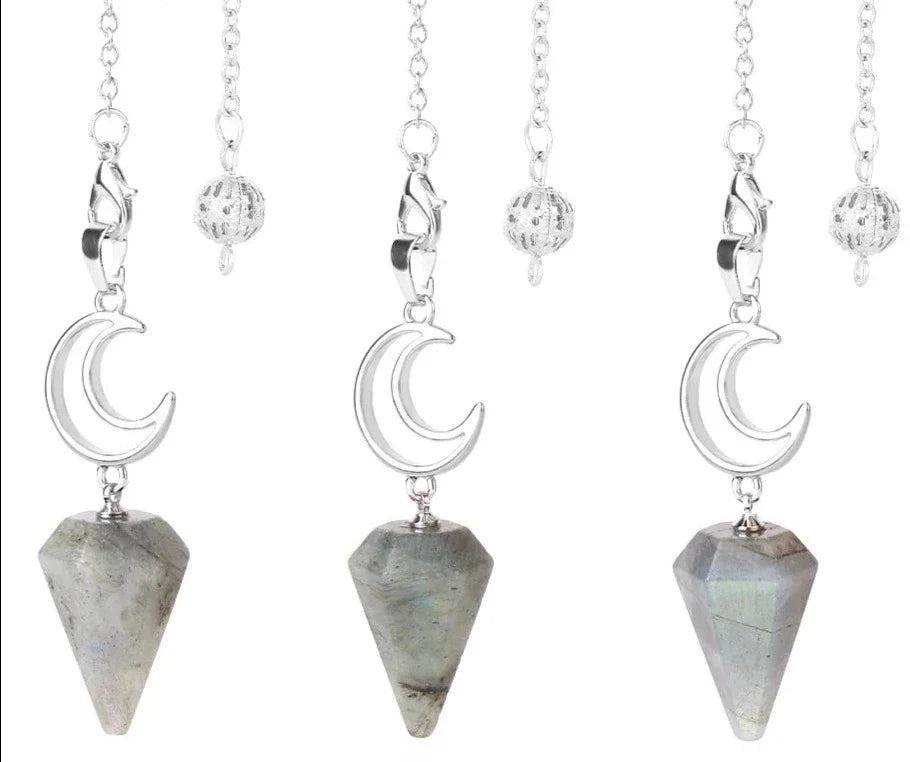 Crystal Crescent Moon Pendulums