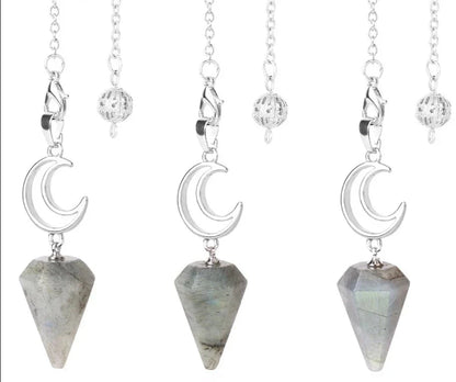 Crystal Crescent Moon Pendulums