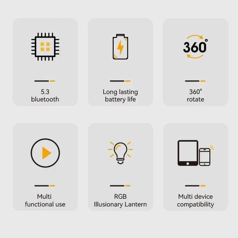 Wireless Speaker with Colorful Ambient Light and Phone Holder