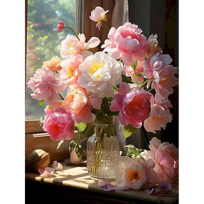 GATYZTORY DIY Crafts Painting By Numbers Flower Kit On Canvas Picture By Numbers Oil Painting For Living Room Wall Art Home Deco