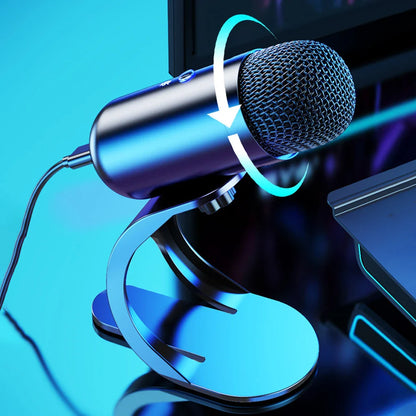 USB Gaming PC Microphone for Streaming Podcasts Desktop Wired Microphone Game Conference Recording Noise Cancelling Microphone