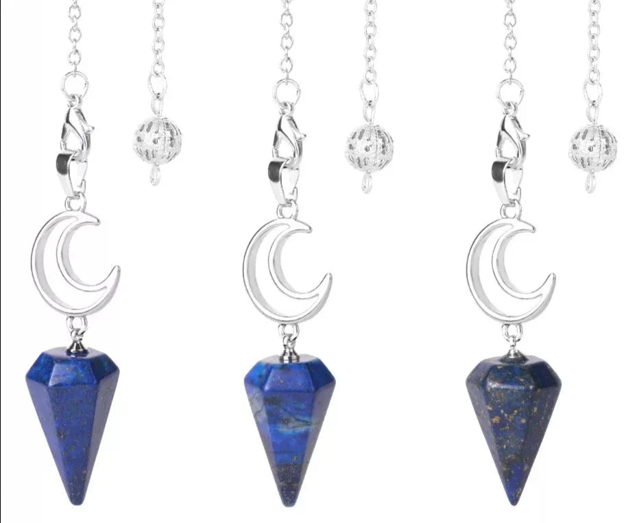Crystal Crescent Moon Pendulums