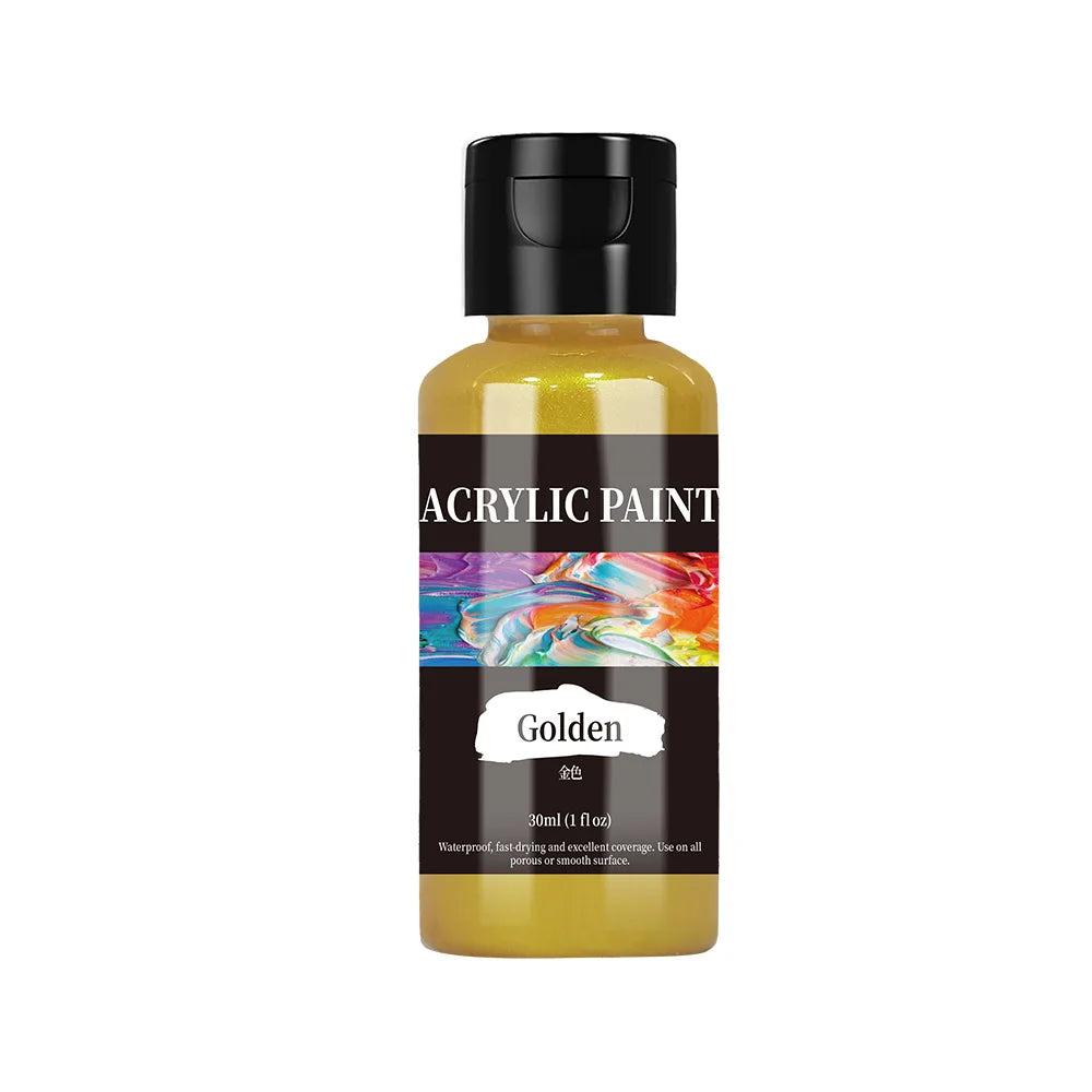 24 Colour Acrylic Paint Colors Bottled Acrylic Paint Set Paint For Fabric Clothing Painting Rich For Leather DIY Pigment