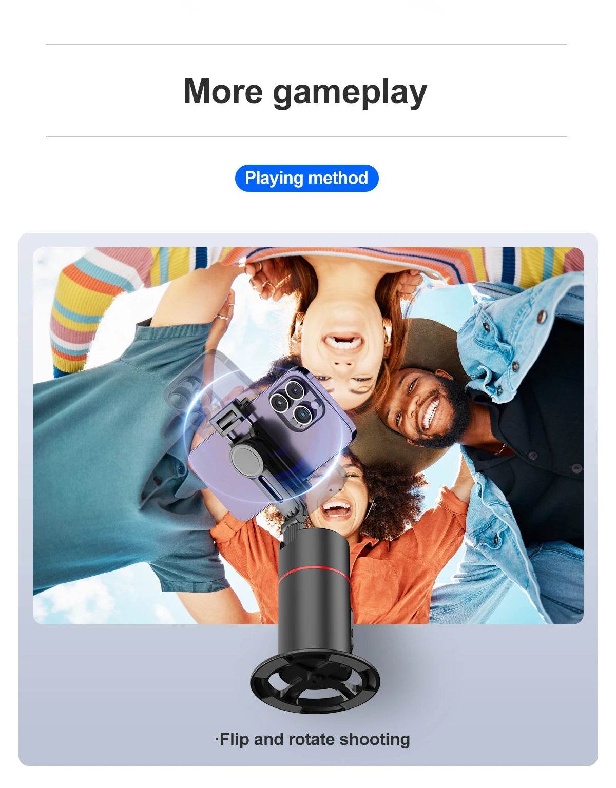 Selfieshow P02 Gimbal 360 Rotation AI Tracking Stabilizer