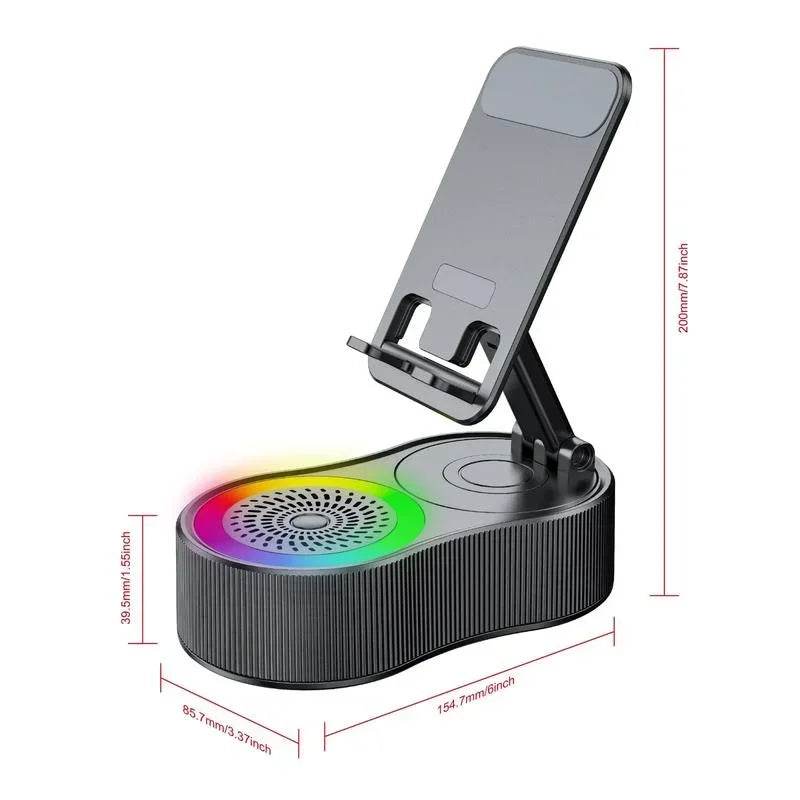 360° Rotatable Adjustable Phone Holder Wireless Speaker