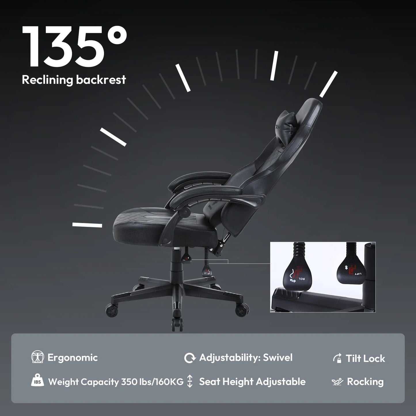 Ergonomic Dowinx Gaming Chair with Pocket Spring