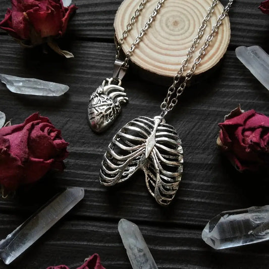 Rib Cage & Heart Necklace