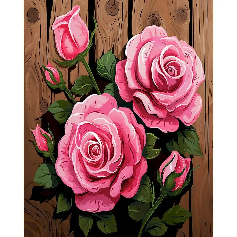SDOYUNO-Painting By Number Adults Flowers,Rose Simple Oil Painting,Paint Kit,Handpainted,Arts Crafts,Personalized Gift,Wall Art