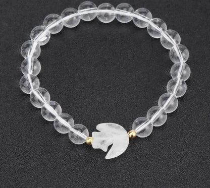 Crescent Moon Stone Bead Bracelets