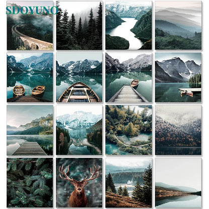 SDOYUNO 60x75cm Paint By Numbers Scenery DIY Set of Acrylic Paint For Painting By Numbers On Canvas Landscape Home Decor