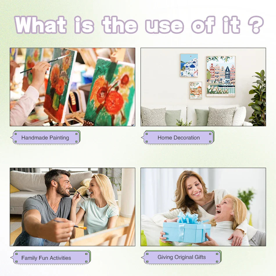 SDOYUNO-Painting By Number Adults Flowers,Rose Simple Oil Painting,Paint Kit,Handpainted,Arts Crafts,Personalized Gift,Wall Art