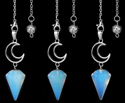 Crystal Crescent Moon Pendulums
