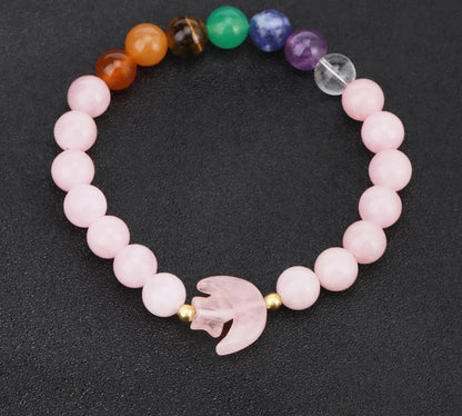Crescent Moon Stone Bead Bracelets