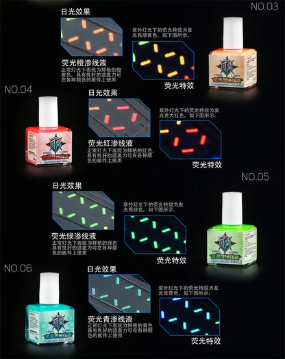Fluorescent Color Liquid Paint Eco- Friendly Water-Based 18ML Model Panel Line Coloring Tool