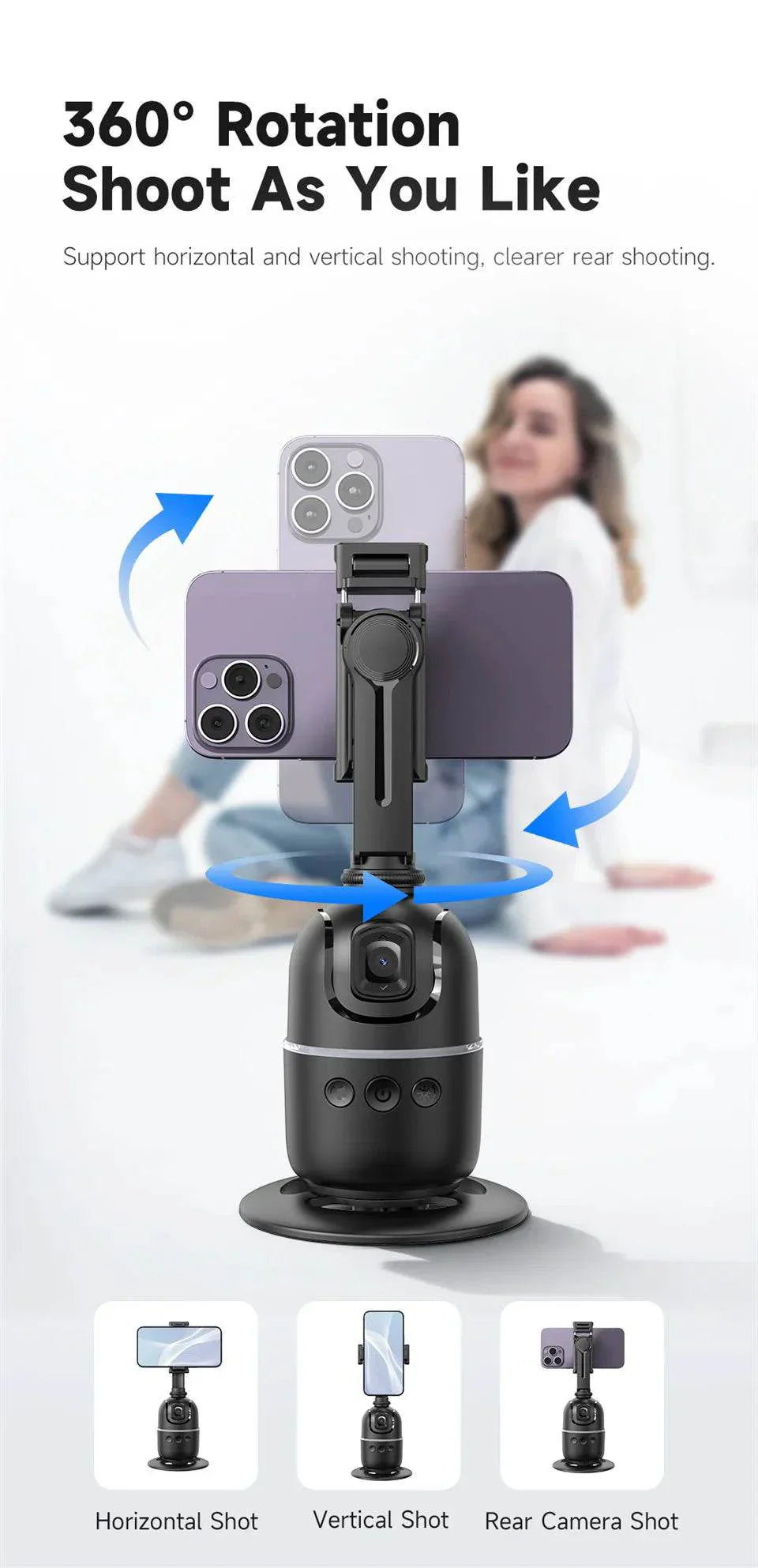 FANGTUOSI AI Smart Gimbal 360° Face Tracking Smartphone Stabilizer
