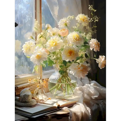 GATYZTORY DIY Crafts Painting By Numbers Flower Kit On Canvas Picture By Numbers Oil Painting For Living Room Wall Art Home Deco