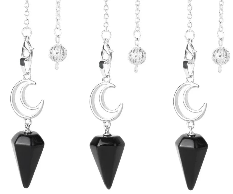 Crystal Crescent Moon Pendulums