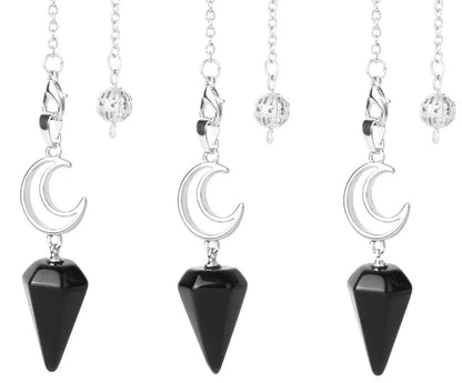 Crystal Crescent Moon Pendulums