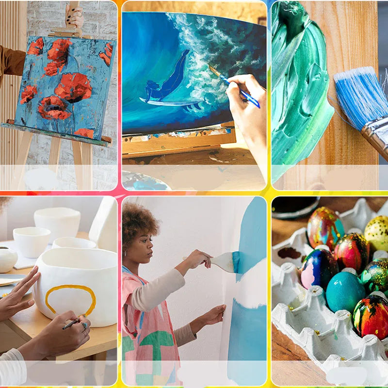 24 Colour Acrylic Paint Colors Bottled Acrylic Paint Set Paint For Fabric Clothing Painting Rich For Leather DIY Pigment