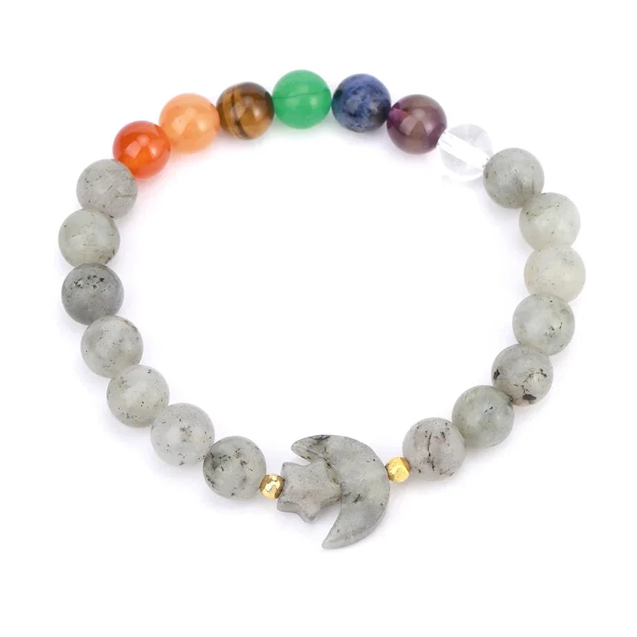 Crescent Moon Stone Bead Bracelets