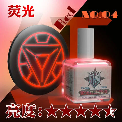 Fluorescent Color Liquid Paint Eco- Friendly Water-Based 18ML Model Panel Line Coloring Tool