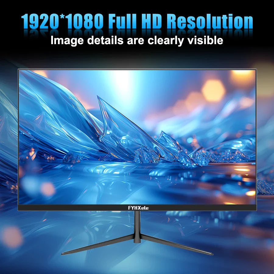 FYHXele 24Inch 100Hz Gaming Monitor 1080P Desktop Display 2ms Response Time Eye Care Screen LCD Support HDR G-Sync VESA