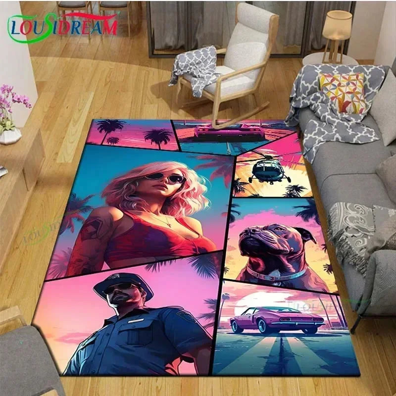 Video Game Rug Retro CD Rug Popular Game Rug Gamer Room Decor Gamer Gift DVD Rug for Teen Room Birthday Gift Non Slip Washable