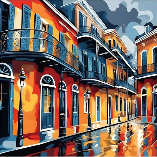 GATYZTORY  40x40cm Oil Painting By Number City Landscape Drawing On Canvas Diy Coloring By Number Kit Home Decor