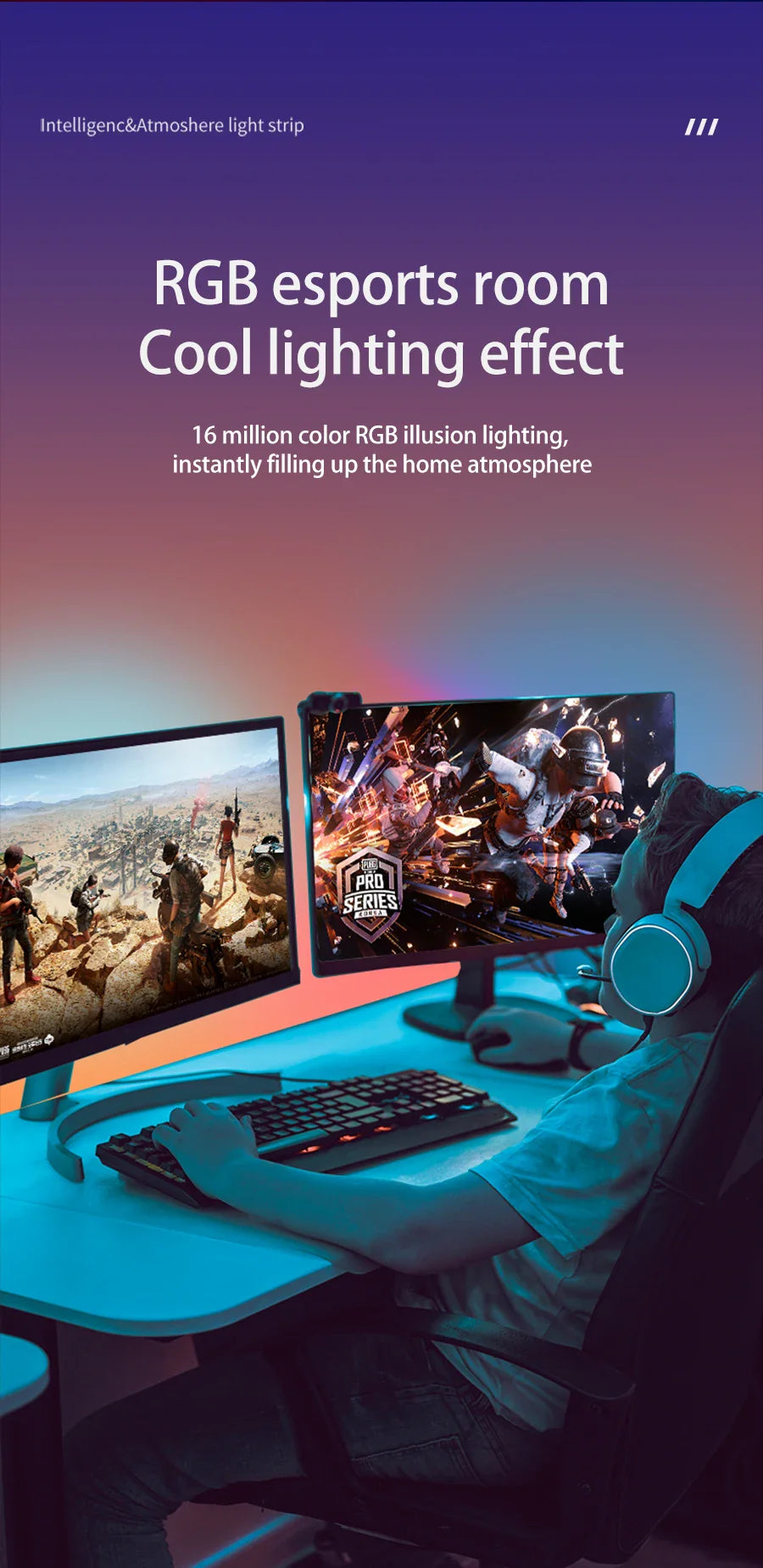 Smart Gaming LED Strip Lights Computer Sync Light Strip Monitor RGB Screen LED Backlight For Gaming Room Atmosphere Decor