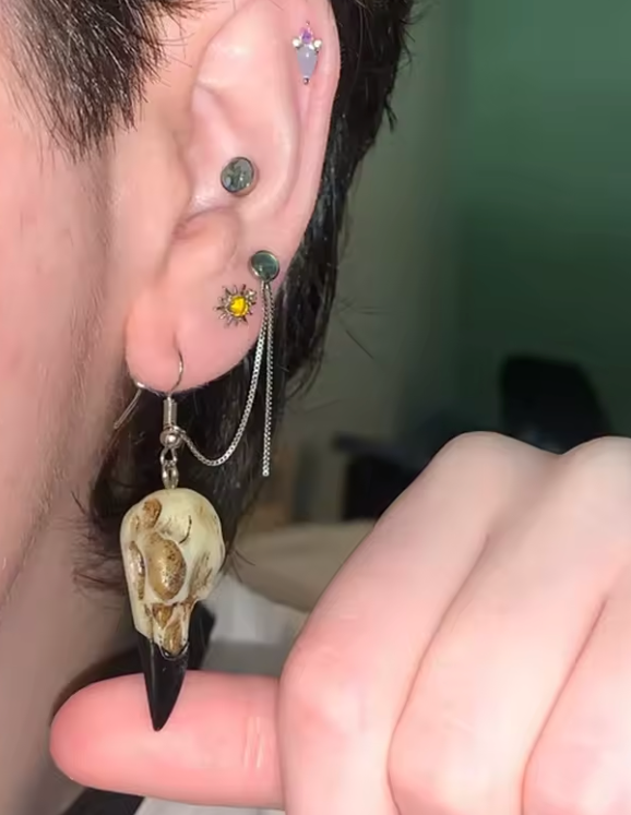 Raven Skull Earrings