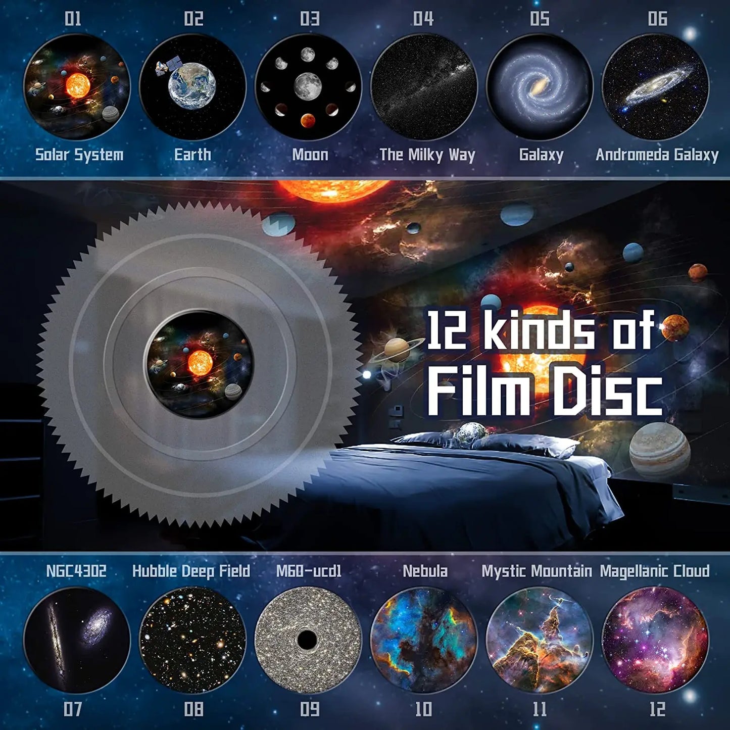 13 in 1 Star Projector, Planetarium Galaxy Projector for Bedroom, Aurora Projector, Night Light Projector for Kids Adults