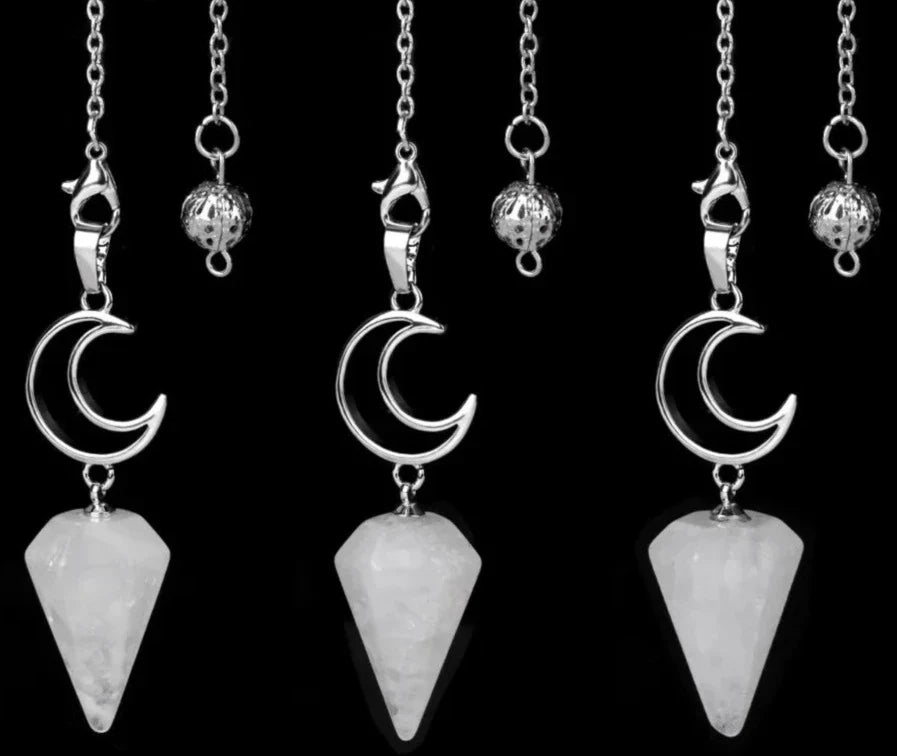 Crystal Crescent Moon Pendulums