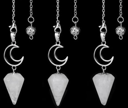 Crystal Crescent Moon Pendulums