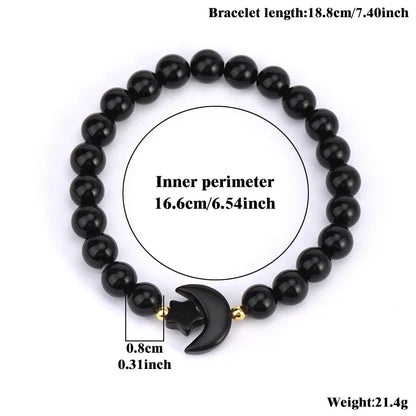 Crescent Moon Stone Bead Bracelets