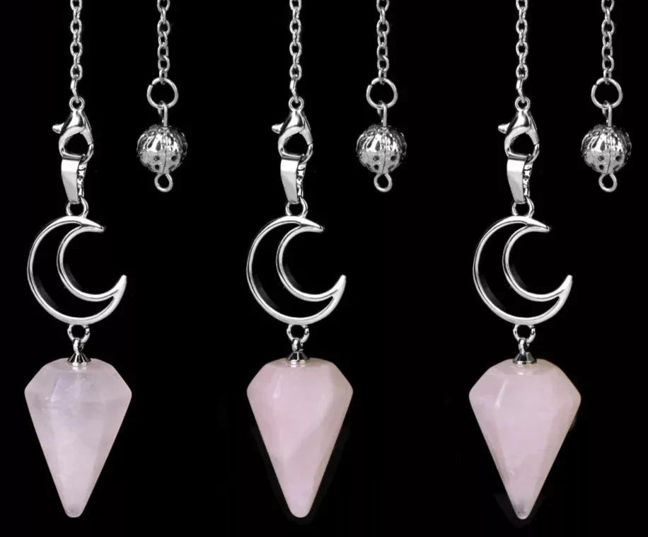 Crystal Crescent Moon Pendulums