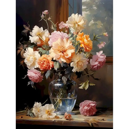 GATYZTORY DIY Crafts Painting By Numbers Flower Kit On Canvas Picture By Numbers Oil Painting For Living Room Wall Art Home Deco