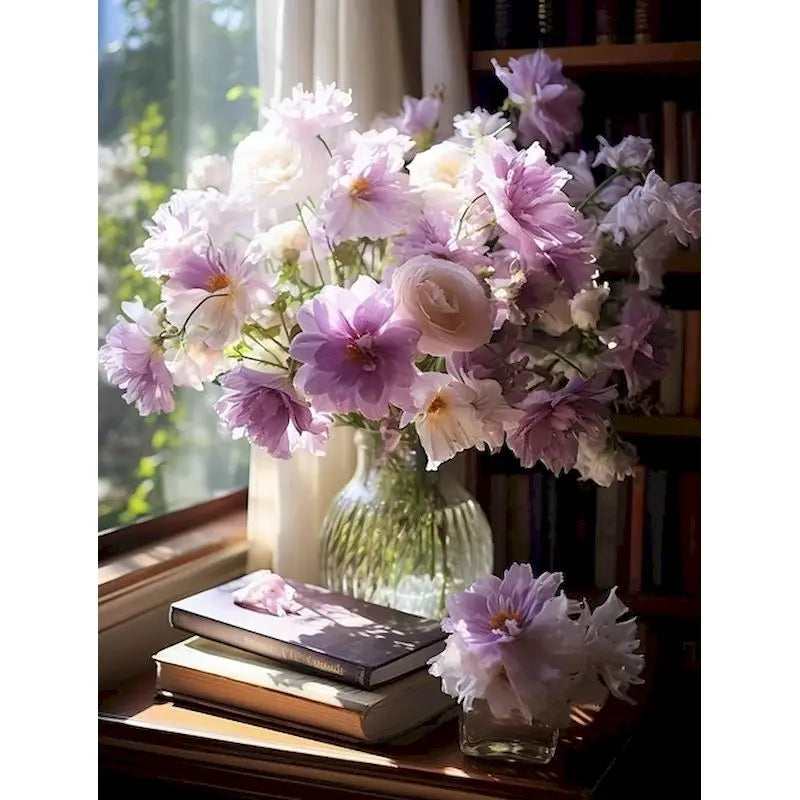 GATYZTORY DIY Crafts Painting By Numbers Flower Kit On Canvas Picture By Numbers Oil Painting For Living Room Wall Art Home Deco