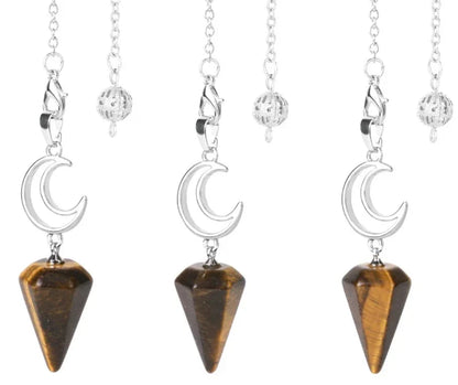 Crystal Crescent Moon Pendulums
