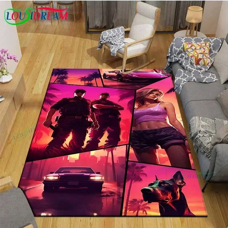 Video Game Rug Retro CD Rug Popular Game Rug Gamer Room Decor Gamer Gift DVD Rug for Teen Room Birthday Gift Non Slip Washable