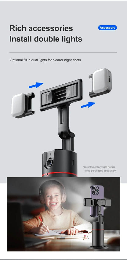 Selfieshow P02 Gimbal 360 Rotation AI Tracking Stabilizer