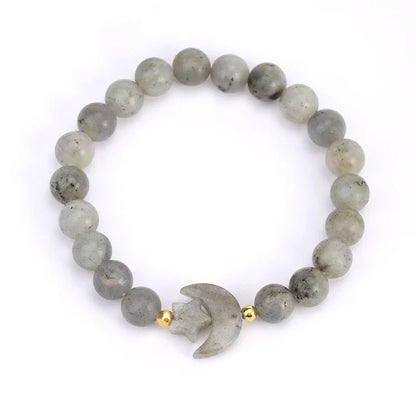 Crescent Moon Stone Bead Bracelets