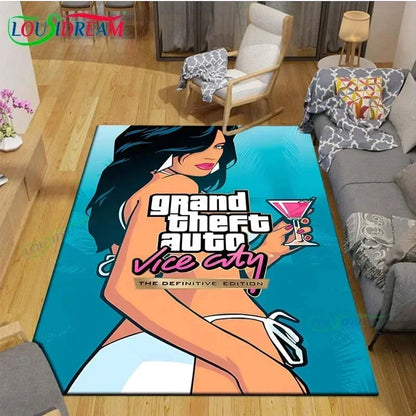 Video Game Rug Retro CD Rug Popular Game Rug Gamer Room Decor Gamer Gift DVD Rug for Teen Room Birthday Gift Non Slip Washable