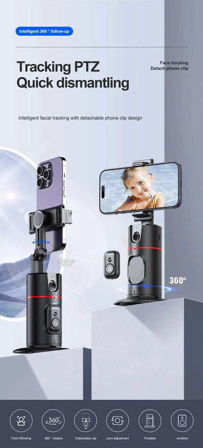 Selfieshow P02 Gimbal 360 Rotation AI Tracking Stabilizer