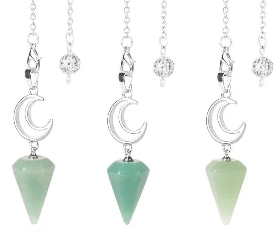 Crystal Crescent Moon Pendulums